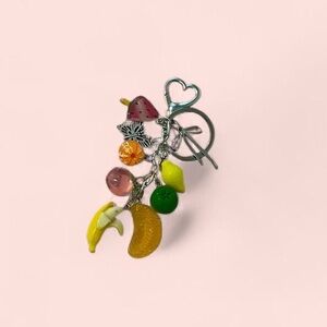 Fruit keychain purse charm 🍇🍊🍑🍉🍒🍌